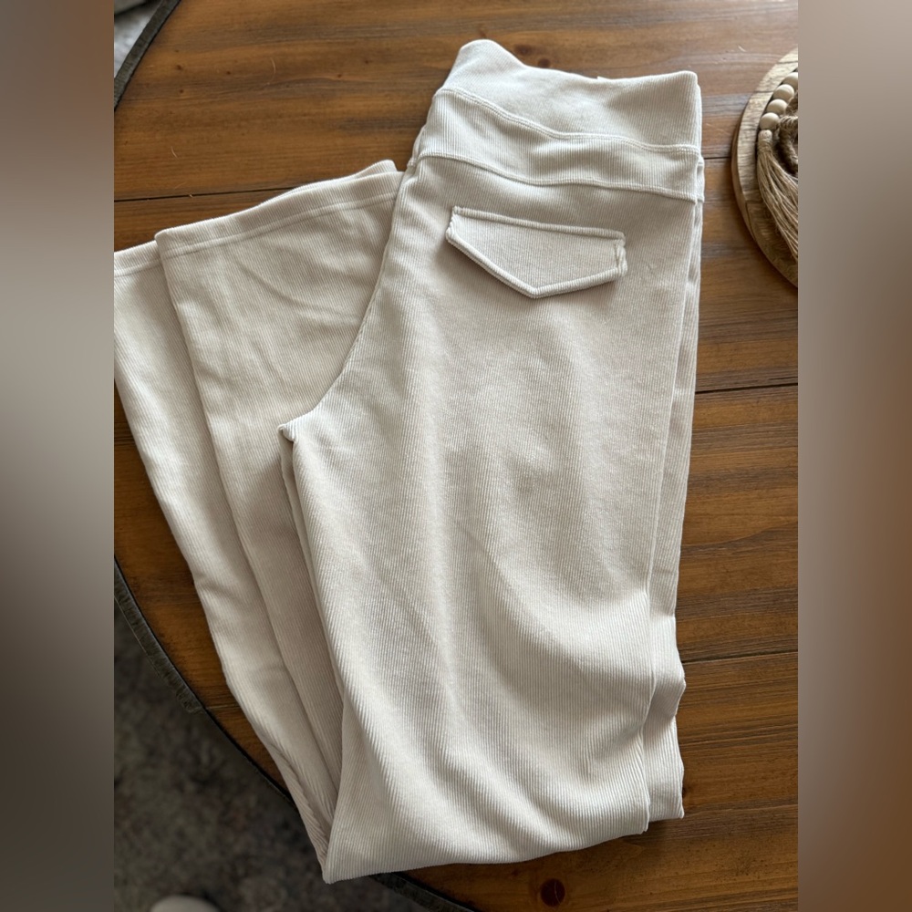 OFFLINE by Aerie Cream Ribbed Trousers